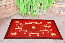Load image into Gallery viewer, Handwoven Zapotec Rug - 1920s Rojo Natural Wool Textile
