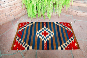 Handwoven Zapotec Indian Rug - Crown King Wool Oaxacan Textile