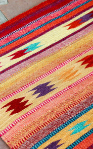 Handwoven Zapotec Indian Rug - Rodeo Wool Oaxacan Textile