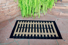 Load image into Gallery viewer, Handwoven Zapotec Indian Rug - Tetro Black Wool Oaxacan Textile