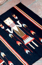 Load image into Gallery viewer, Handwoven Zapotec Indian Rug - Yei Black Wool Oaxacan Textile