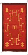 Load image into Gallery viewer, Handwoven Zapotec Rug - 1920s Rojo Natural Wool Textile