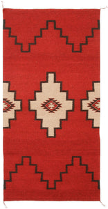 Handwoven Zapotec Indian Rug - Sprit Steps Wool Oaxacan Textile