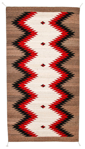 Handwoven Zapotec Indian Rug - Runing Water Wool Oaxacan Textile