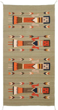 Load image into Gallery viewer, Handwoven Zapotec Indian Rug - Yei Green Wool Oaxacan Textile