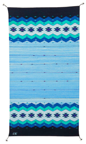 Handwoven Zapotec Indian Rug - Zapotec Midnight Wool Oaxacan Textile