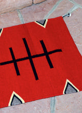 Load image into Gallery viewer, Handwoven Zapotec Indian Rug - Doble Cruces Rojo Wool Oaxacan Textile