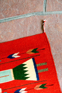 Handwoven Zapotec Indian Rug - Yei Brick Wool Oaxacan Textile