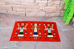 Handwoven Zapotec Indian Rug - Yei Brick Wool Oaxacan Textile