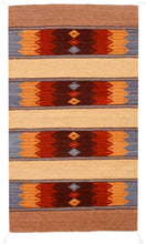 Load image into Gallery viewer, Handwoven Zapotec Indian Rug - Papalote Azul Wool Oaxacan Textile