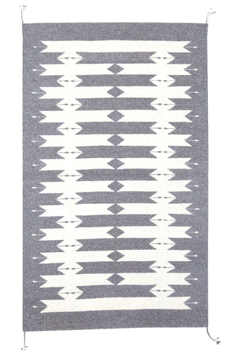 Handwoven Zapotec Indian Rug - Tetro Natural Wool Oaxacan Textile
