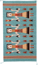 Load image into Gallery viewer, Handwoven Zapotec Indian Rug - Yei Blue Wool Oaxacan Textile
