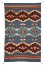 Load image into Gallery viewer, Handwoven Zapotec Indian Rug - Ocean Diamonds Wool Oaxacan Textile