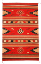 Load image into Gallery viewer, Handwoven Zapotec Indian Rug - Embers Rojo Wool Oaxacan Rug