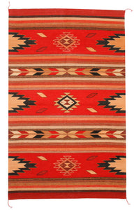 Handwoven Zapotec Indian Rug - Embers Rojo Wool Oaxacan Rug