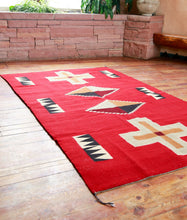 Load image into Gallery viewer, Handwoven Zapotec Indian Rug - Kayenta Red Wool Oaxacan Textile