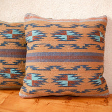 Load image into Gallery viewer, Handwoven Zapotec Indian Pillow - Crystal Azul Wool Oaxacan Textile