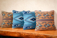 Load image into Gallery viewer, Handwoven Zapotec Indian Pillow - Crystal Azul Wool Oaxacan Textile