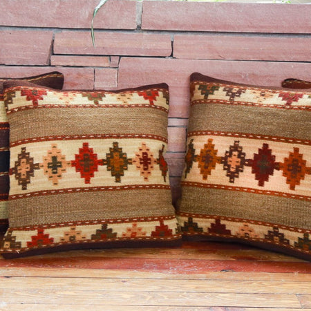 Handwoven Zapotec Indian Pillow - Yagul Wool Oaxacan Textile