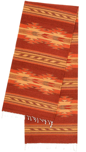 Handwoven Zapotec Tablerunner - Autumn Crystal Wool Oaxacan Textile