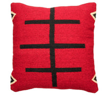 Load image into Gallery viewer, Handwoven Zapotec Indian Pillow - Doble Cruces Rojo Wool Oaxacan Textile