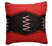 Load image into Gallery viewer, Handwoven Zapotec Indian Pillow - Zig Zag Wool Oaxacan Textile