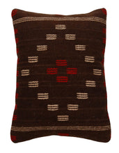 Load image into Gallery viewer, Handwoven Zapotec Indian Pillow - First Mesa Chocolate Wool Oaxacan Textile