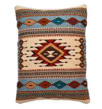 Load image into Gallery viewer, Handwoven Zapotec Indian Pillow - Saltillo Azul Wool Oaxacan Textile