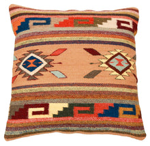 Load image into Gallery viewer, Handwoven Zapotec Indian Pillow - Ganchos y Medallion Wool Oaxacan Textile