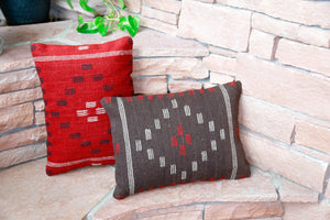 Handwoven Zapotec Indian Pillow - First Mesa Chocolate Wool Oaxacan Textile