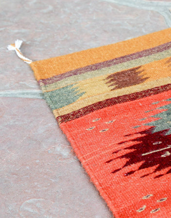 Handwoven Zapotec Indian Rug - Cuatro Estancias Wool Oaxacan Textile