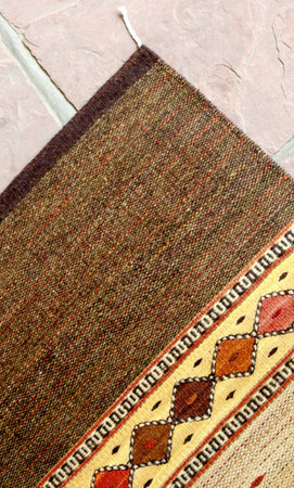Handwoven Zapotec Indian Rug - Earth and SKy Dusk Wool Oaxacan Textile