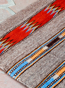 Handwoven Zapotec Indian Rug - Guatemalteco Azul Wool Oaxacan Textile
