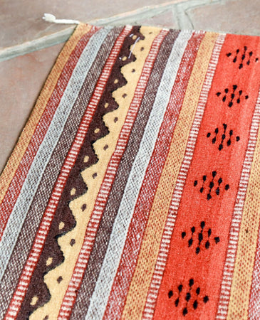 Handwoven Zapotec Indian Rug - Montanitas Meli Wool Oaxacan Textile
