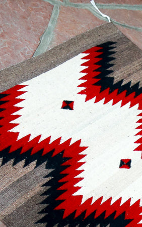Handwoven Zapotec Indian Rug - Runing Water Wool Oaxacan Textile