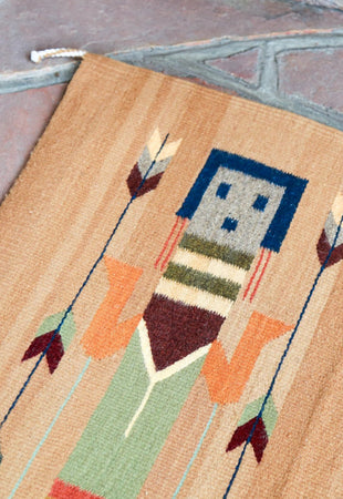 Handwoven Zapotec Indian Rug - Yei Wool Oaxacan Textile