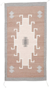 Handwoven Zapotec Rug - 1920s Lincoln Natural Wool Textile