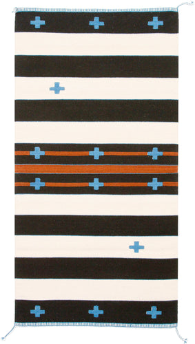Handwoven Zapotec Rug - Cloud Crosses Wool Oaxacan Textile