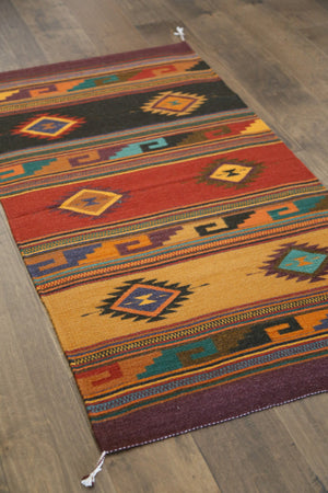 Handwoven Zapotec Indian Rug - Midday Maynard Dixon Wool Oaxacan Textile