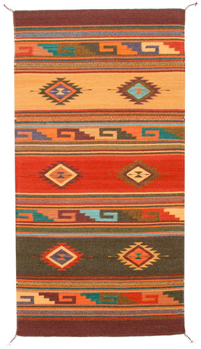 Handwoven Zapotec Indian Rug - Midday Maynard Dixon Wool Oaxacan Textile