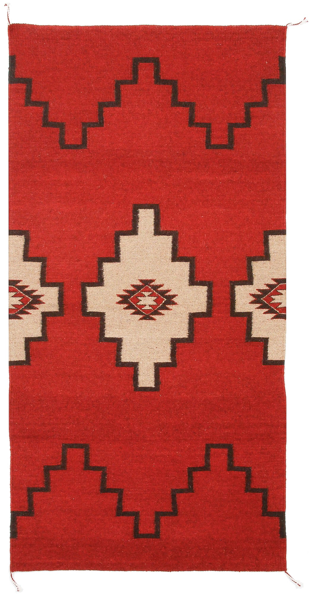 Handwoven Zapotec Indian Rug - Sprit Steps Wool Oaxacan Textile