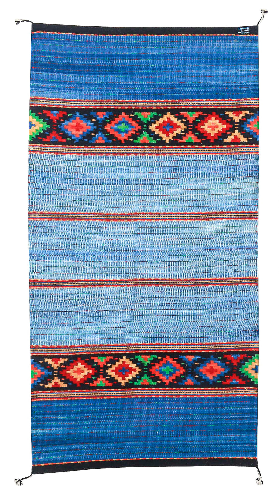Handwoven Zapotec Indian Rug - Sunburst Wool Oaxacan Textile