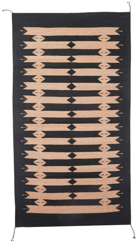 Handwoven Zapotec Indian Rug - Tetro Black Wool Oaxacan Textile