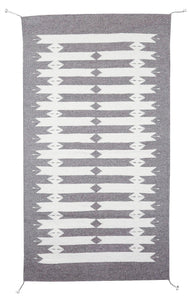 Handwoven Zapotec Indian Rug - Tetro Natural Wool Oaxacan Textile