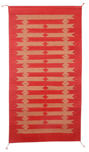 Handwoven Zapotec Indian Rug - Tetro Red Wool Oaxacan Textile