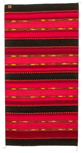 Handwoven Zapotec Indian Rug - Triquis Rojo Wool Oaxacan Textile