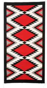 Handwoven Zapotec Indian Rug - Zapotec Diamond Wool Oaxacan Textile