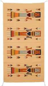 Handwoven Zapotec Indian Rug - Yei Wool Oaxacan Textile