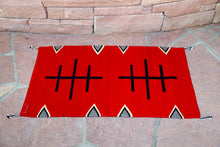 Load image into Gallery viewer, Handwoven Zapotec Indian Rug - Doble Cruces Rojo Wool Oaxacan Textile