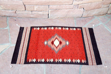 Load image into Gallery viewer, Handwoven Zapotec Indian Rug - Soplador Rust Wool Oaxacan Textile